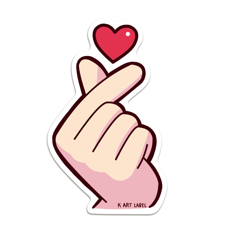 [K ART LABEL] K0138 Hand Heart 1 - Finger Heart