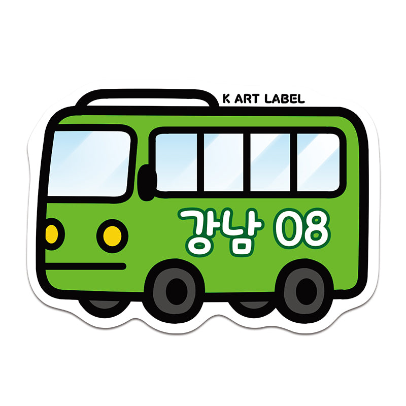[K ART LABEL] K0060 "Gangnam 08" Green Village Bus Sticker