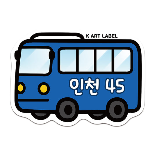 [K ART LABEL] K0062"Incheon 45" Blue City Bus Sticker