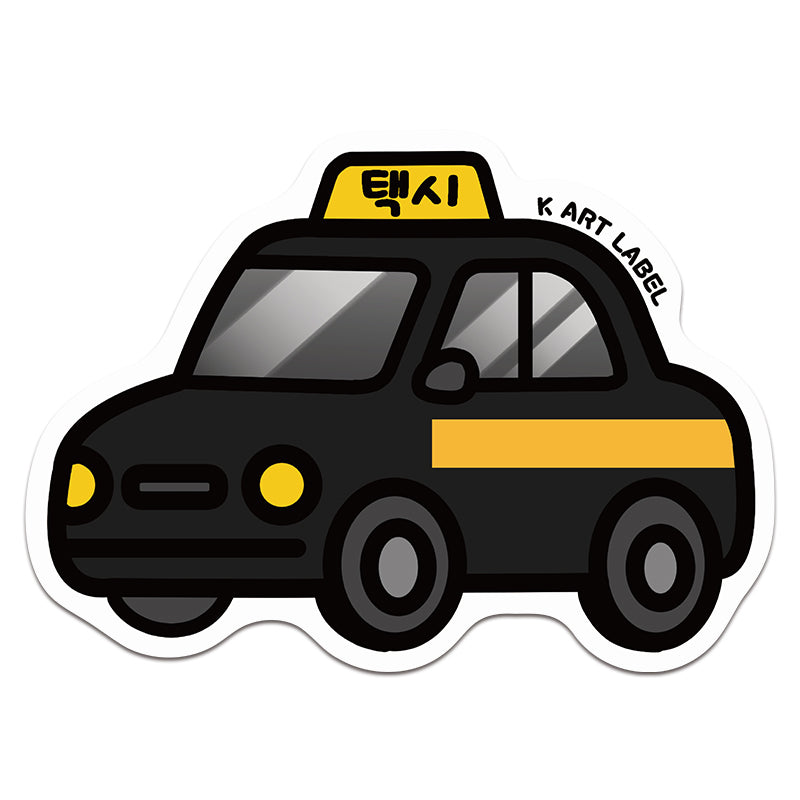 [K ART LABEL] K0072 Premium Black Korean Taxi Sticker