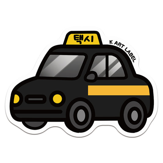 [K ART LABEL] K0072 Premium Black Korean Taxi Sticker