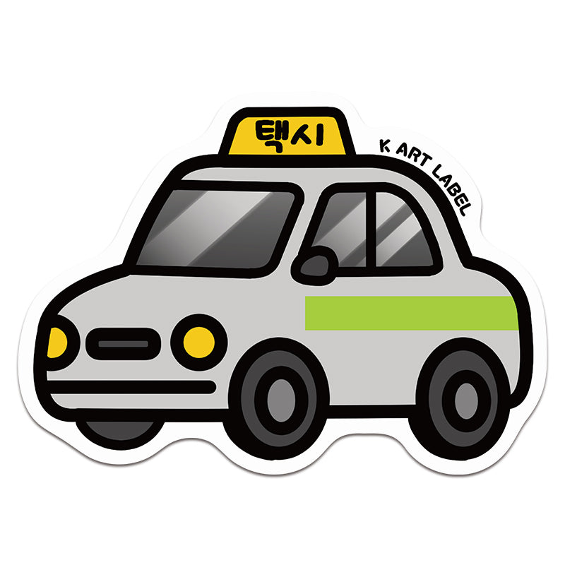 [K ART LABEL] K0073 Silver Corporate Taxi Sticker